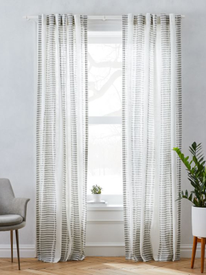 Striped Ikat Curtain - Platinum
