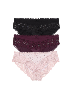 Body By Victoria 3-pack Lace Trim Bikini Panties