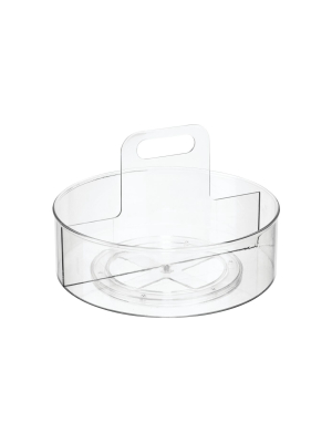 Mdesign Plastic Portable Lazy Susan Turntable For Bath/vanity, 11.5" W - Clear