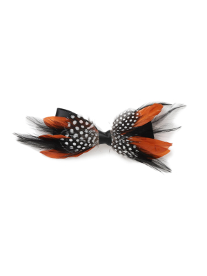 Rust Feather Bow Tie*