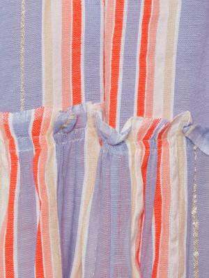 Fiesta Sun Maxi Dress - Lavender & Orange Stripe Print