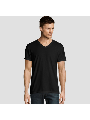 Hanes Premium Men's Short Sleeve Black Label V-neck T-shirt
