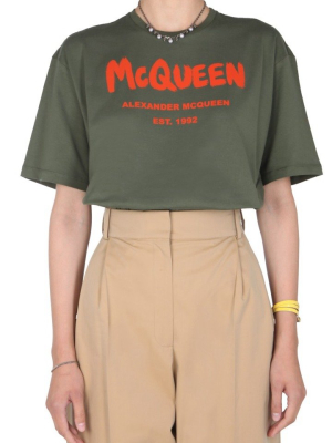 Alexander Mcqueen Logo Print T-shirt