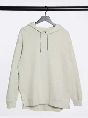 Weekday Marcie Longline Organic Cotton Hoodie In Beige