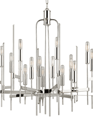 Bari 16 Light Chandelier Polished Nickel