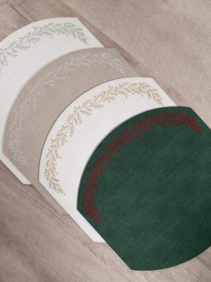 Bodrum Holly Placemat - Forest And Red - Set Of 4