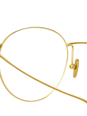 Foster Oval Optical A Frame In Yellow Gold