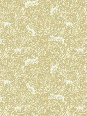 Fable Wallpaper In Gold From The Rifle Paper Co. Collection By York Wallcoverings