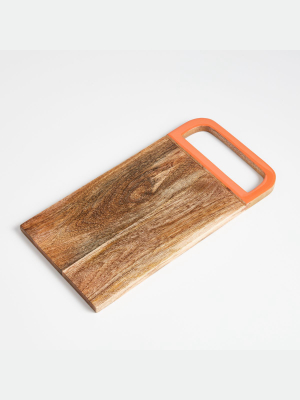 Evie Wood/enamel Serving Board