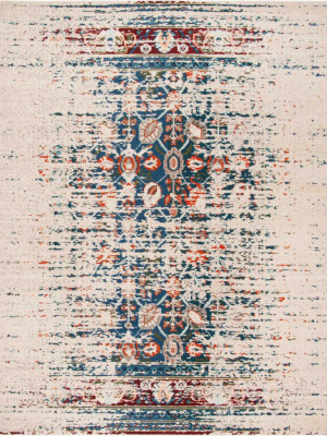 Monaco Washed Ivory/blue Area Rug