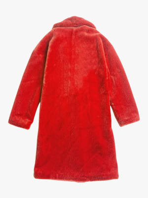 Rust Teddy Faux Fur Bathrobe Coat