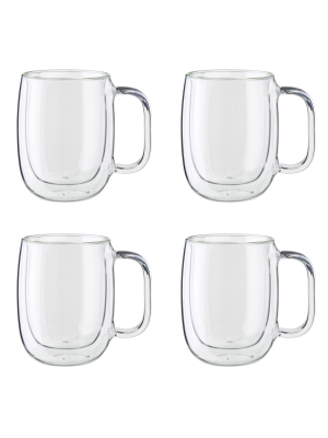 Zwilling Sorrento Plus 4-pc Double-wall Glass Coffee Mug Set