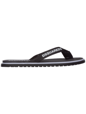 Dsquared2 Logo Printed Flip Flops