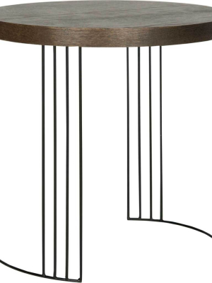 Keyon Wood Side Table Dark Brown