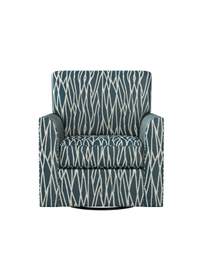 Pascal Modern Half Round Arm Swivel Club Chair Modern Geometric Print - Handy Living