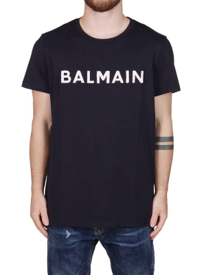 Balmain Logo Embroidered Crewneck T-shirt