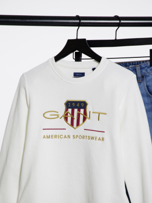 Gant Sweatshirt With Archive Print In White