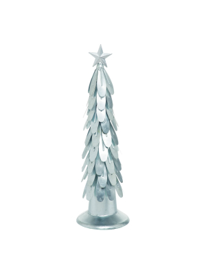 Transpac Metal 19 In. Silver Christmas Galvanized Petal Tree