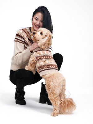 Cashmere Bone Fair Isle Dog Sweater