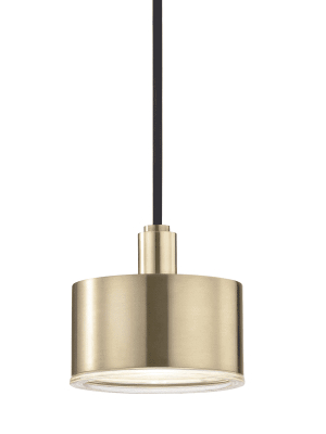 Nora 1 Light Pendant - Aged Brass