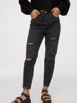 Slim Mom High Ankle Jeans