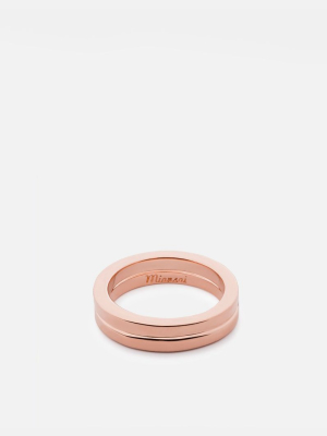 Half-layered Ring, Rose Plated