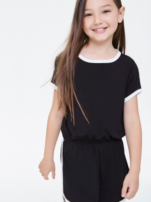 Girls Contrast-trim Romper (kids)