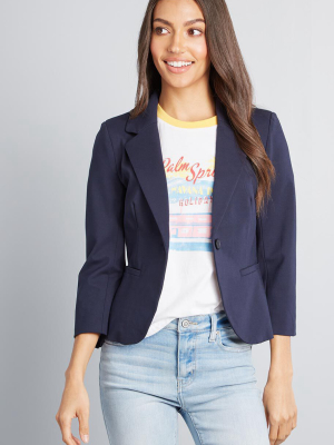 Timeless Tailoring 3/4 Sleeve Blazer