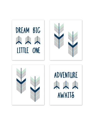 4pc Mod Arrow Art Print Set - Sweet Jojo Designs