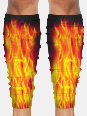 Black Fire Football Leg Sleeves