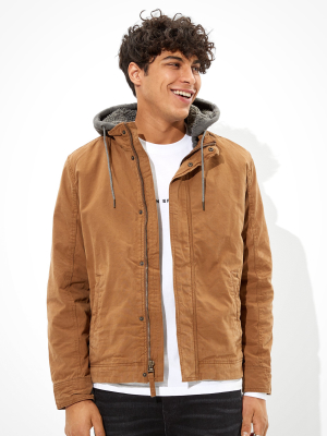 Ae Sherpa Lined Hooded Workwear Jacket