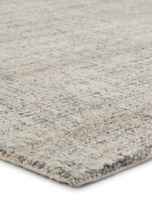 Ritz Handmade Solid Gray & Ivory Area Rug