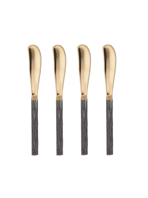 Blue Pheasant Harrison Cheese Spreaders - Gold (set Of 4)