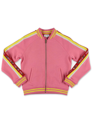 The Marc Jacobs Kids Logo Stripe Detail Bomber Jacket