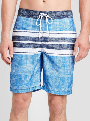 Men's 9" Striped Engineered Swim Shorts - Goodfellow & Co™ Blue