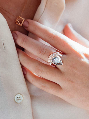 Pearl + Crystal Cocktail Ring