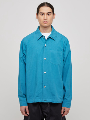 L/s Pocket Shirt In Blue Green