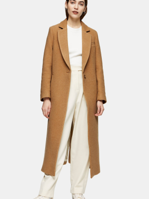 **camel Coat By Topshop Boutique