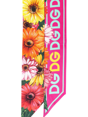 Dolce & Gabbana Gerbera-daisy Printed Scarf