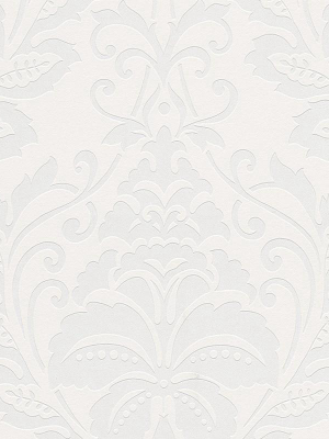 Modern Damask Wallpaper In Ivory And Beige Design By Bd Wall