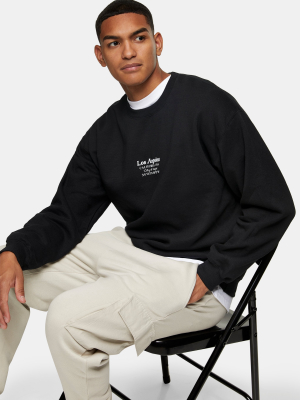 La Heritage Print Sweatshirt In Black