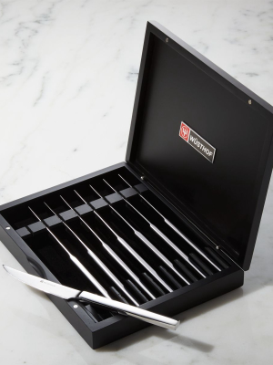 Wusthof ® Set Of 8 Stainless Steel Steak Knives In Black Box