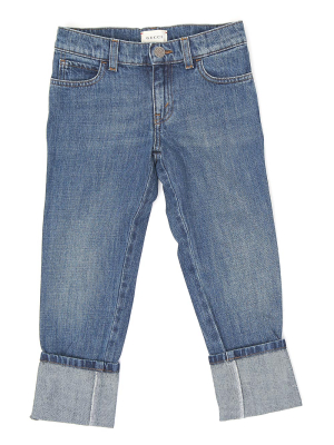 Gucci Kids Web Detailed Jeans