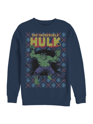 Men's Marvel Hulk Smash Holiday Ugly Sweater Sweatshirt