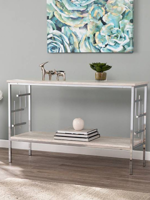 Frestington Faux Marble Console Table White - Aiden Lane