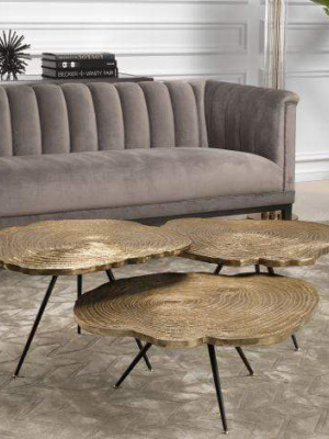 Eichholtz Quercus Coffee Table - Set Of 3 - Gold & Black