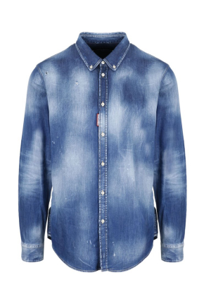 Dsquared2 Distressed Buttoned Denim Shirt