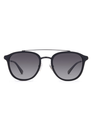 Camden - Matte Black + Grey Gradient Polarized Sunglasses