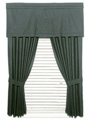 2pc Solid Black Denim Window Drapery Panel Curtain Set - Dan River..