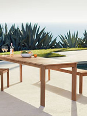 Playa Outdoor Expandable Dining Table, 2 Benches & 2 Chairs Set